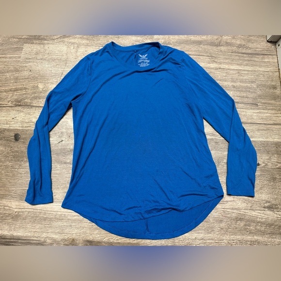Faded Glory Vibrant Blue Long Sleeve Tee - Picture 1 of 6
